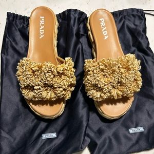 Prada Raffia Sandals